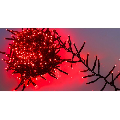 500 LED Connectable Cluster String Light Red 